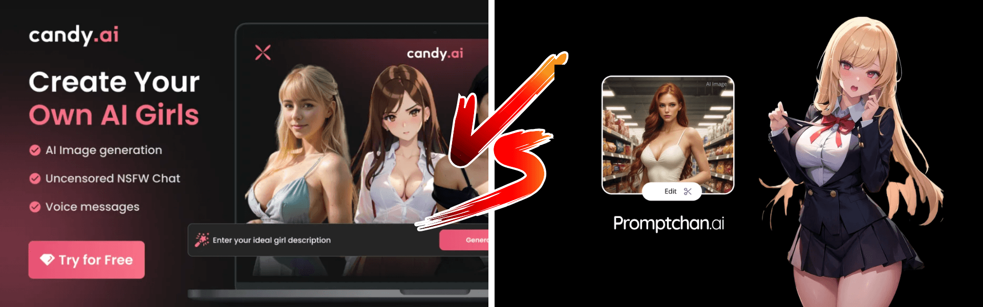 Read more about the article Candy Ai vs Promptchan Ai