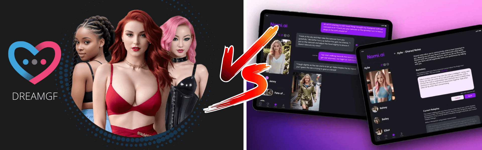 Read more about the article DreamGF Ai vs Nomi Ai