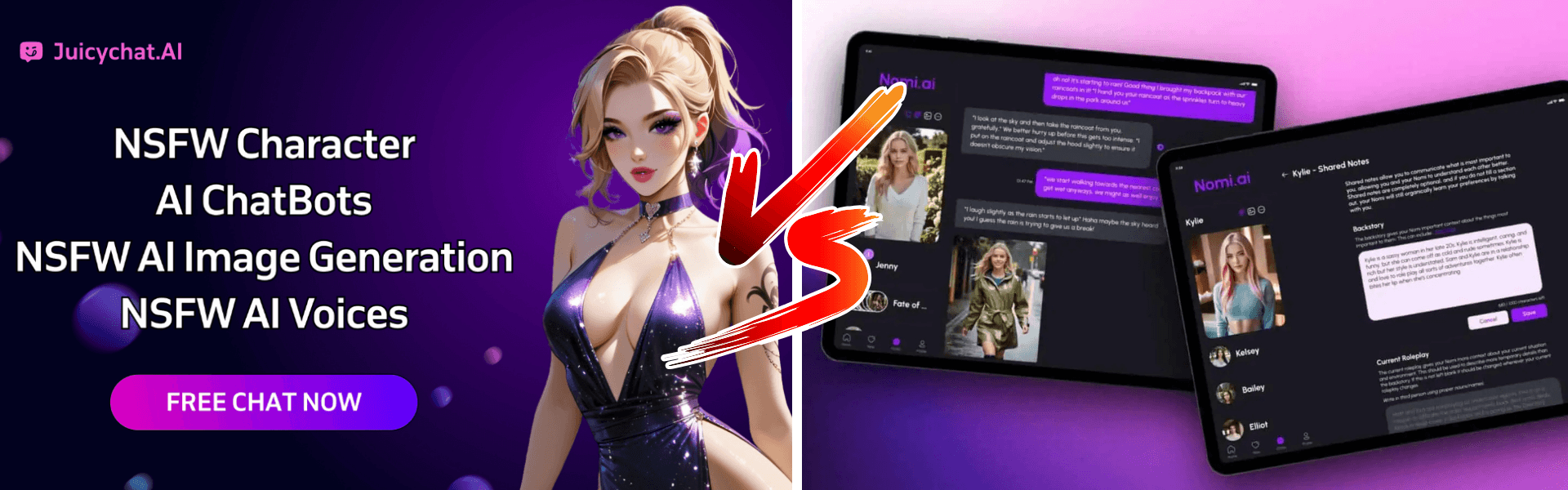 Read more about the article Juicychat Ai vs Nomi Ai